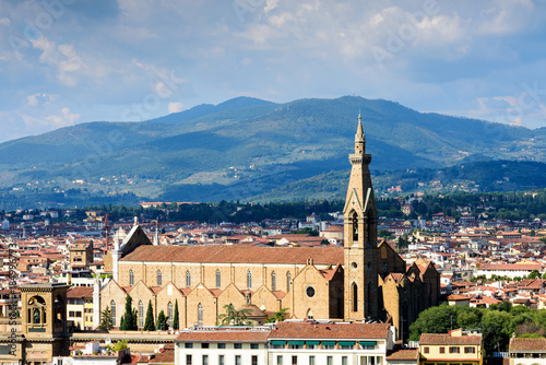 View of Florence and Pazzi Chapel, Italy