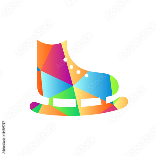 farbenfrohes Symbol - Schlittschuh - Skating
