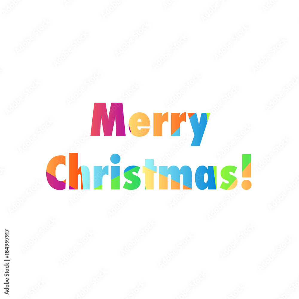 farbenfrohes Symbol - Merry Christmas - Schriftzug