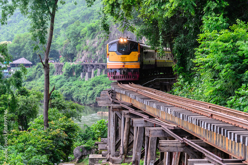 Death Railway, during the World War II at Kanchanaburi Thailand. photo