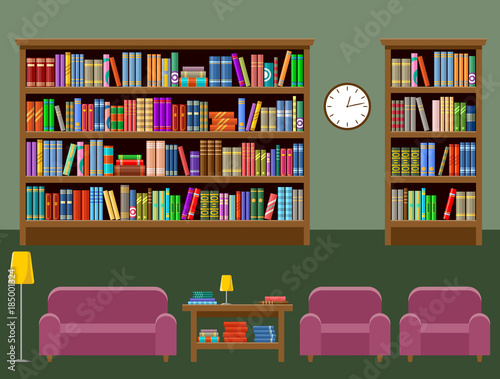 Library room. Interior. Books