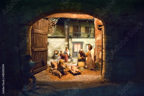 Cuadro en lienzo Presepe Natività in Periodo Natalizio Crib for Christmas