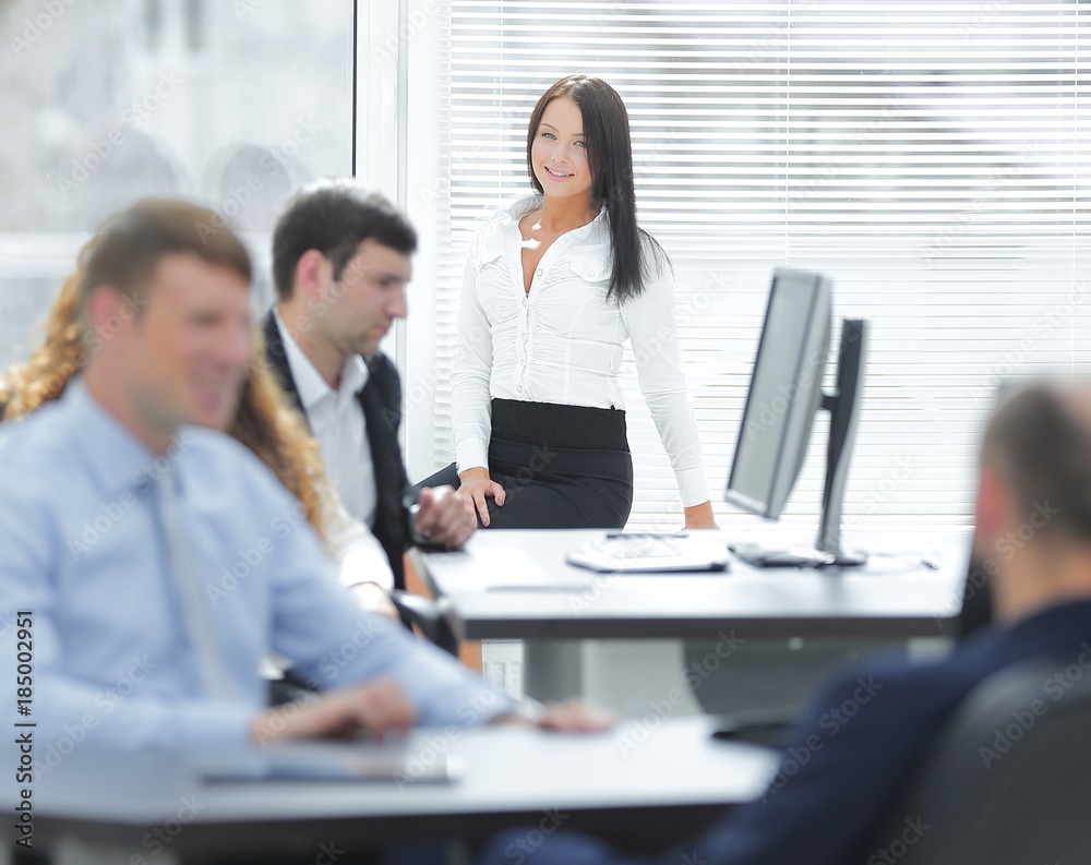 Manager and business team workplace Manager and business team workplace
