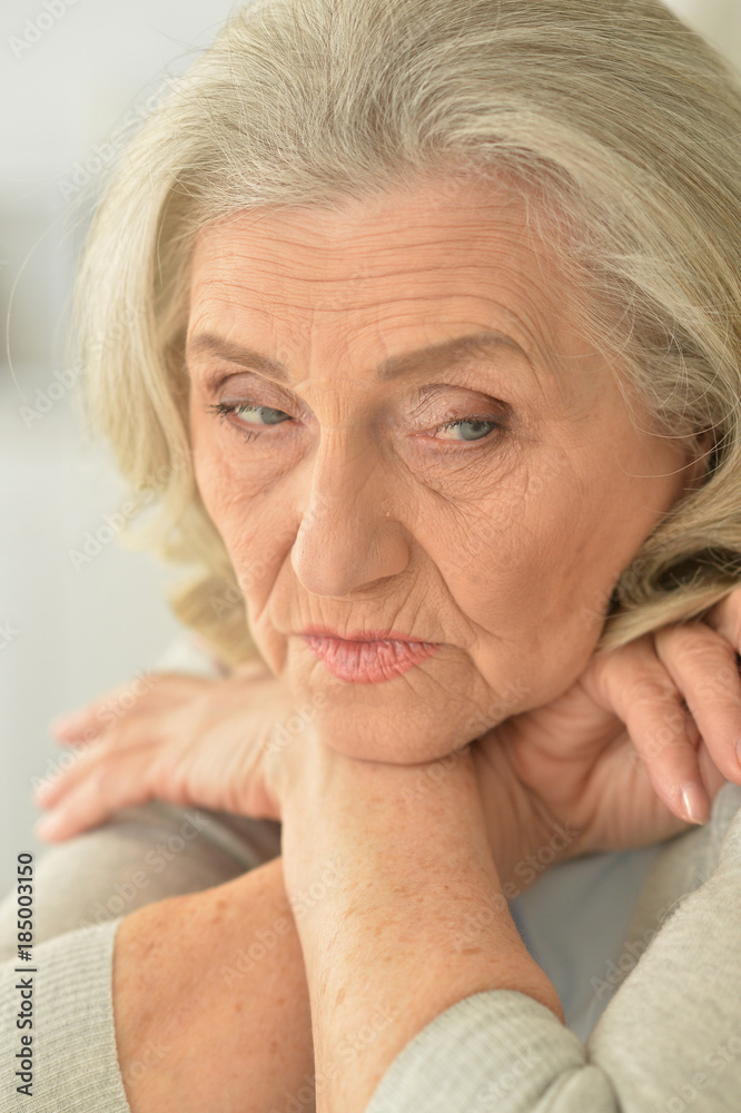 Portrait of a beautiful sad elderly woman Portrait of a beautiful sad elderly woman