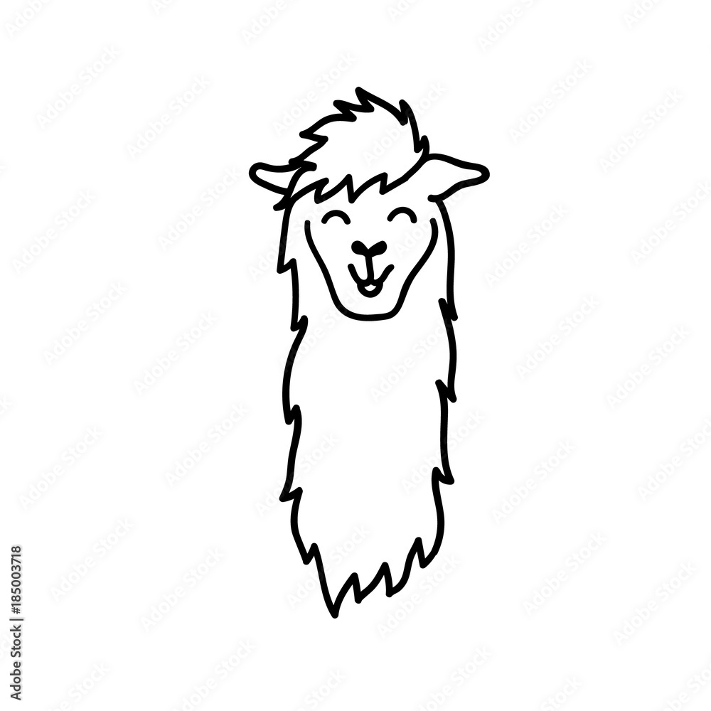 Fototapeta premium Vector illustration. Cute character lama