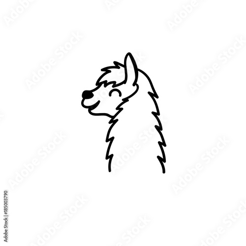 Vector illustration. Cute character lama