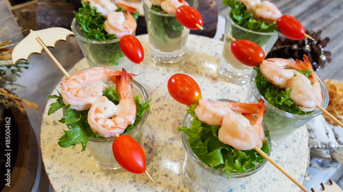 Barbecued shrimp in a very pleasant party.