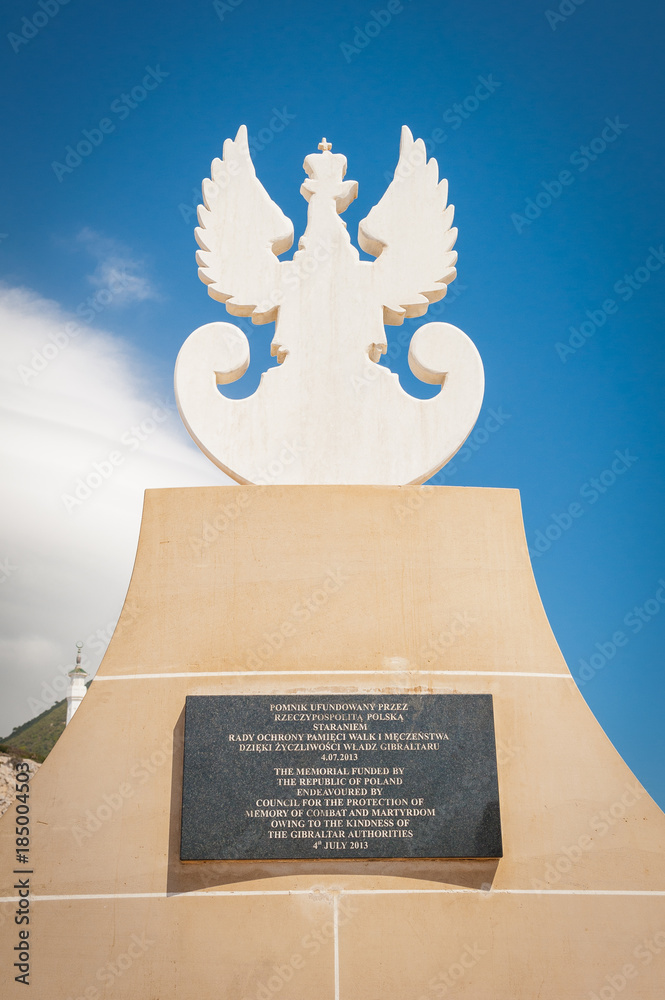 Monument of Polish General Sikorski at Europa Point in Gibraltar