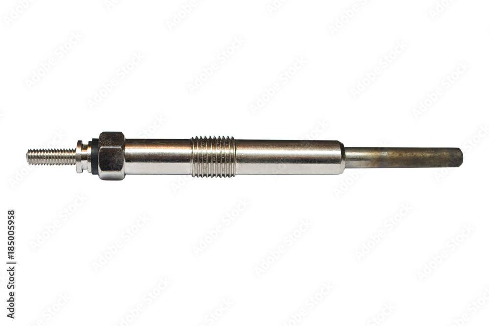 Diesel engine glow plug shot on white Diesel engine glow plug shot on white