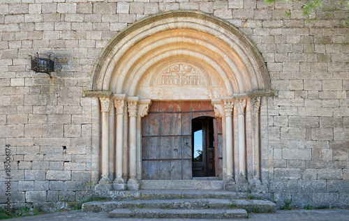 Entrance of the ancient church in Siurana photo