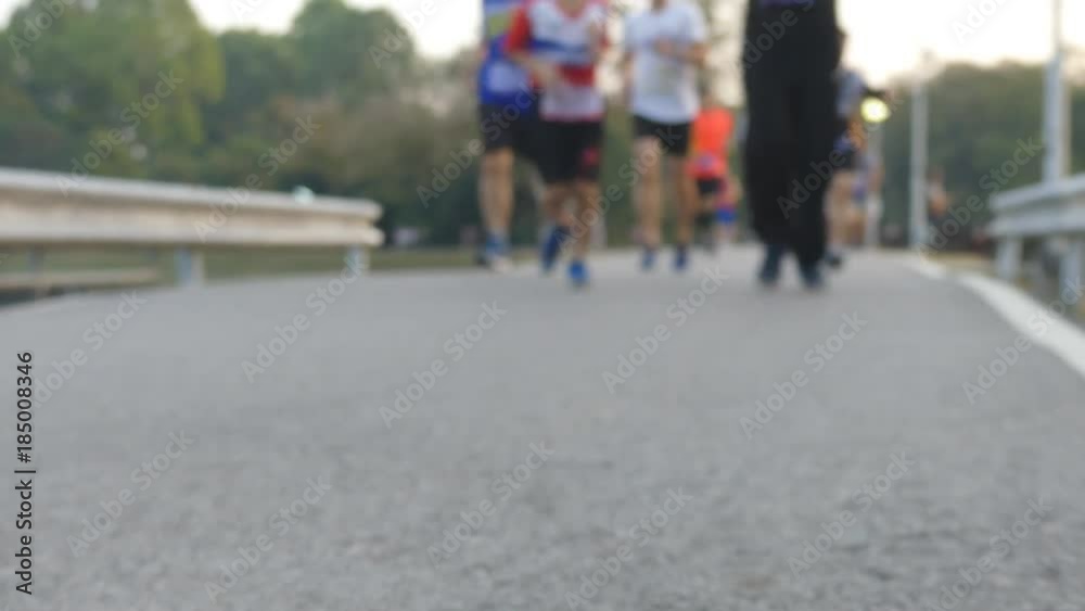 Blurred video Group of people running. Blurred video Group of people running.