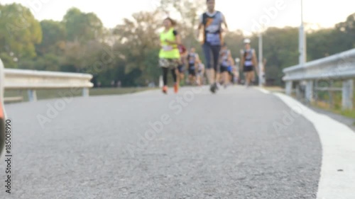 Wallpaper Mural Blurred video Group of people running. Torontodigital.ca