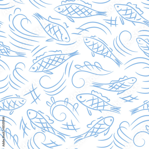 fish seamless vector pattern