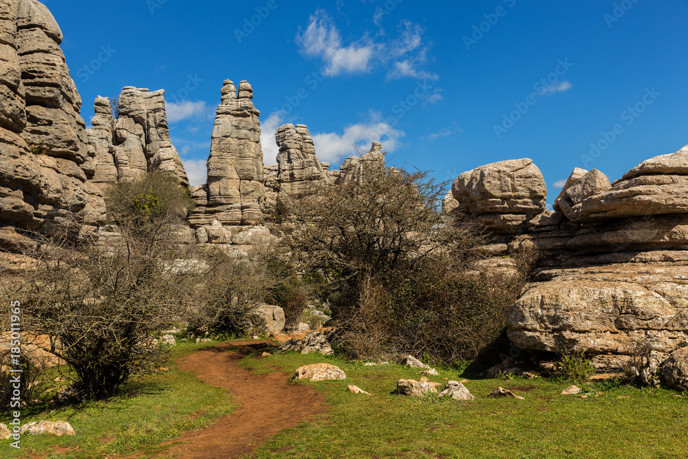 The Torcal de Antequera Natural Park contains one of the most impressive examples of karst landscape in Europe. This natural park is located near Antequera. Spain.