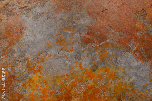 Rusty background with stains and scratches © Prostock-studio