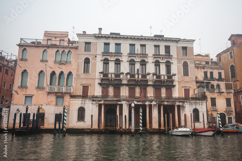 Famous palaces on the Grand Canal in Venice  Italy. Moisture