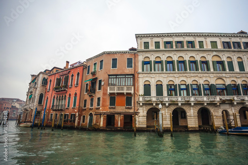 Famous palaces on the Grand Canal in Venice  Italy. Moisture