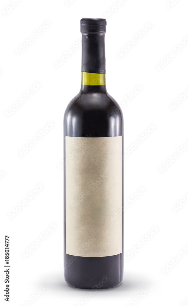 A bottle of wine isolated on a white background A bottle of wine isolated on a white background