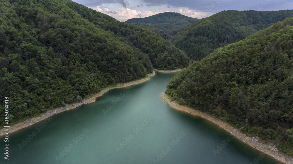lake in the mountain, drone photography