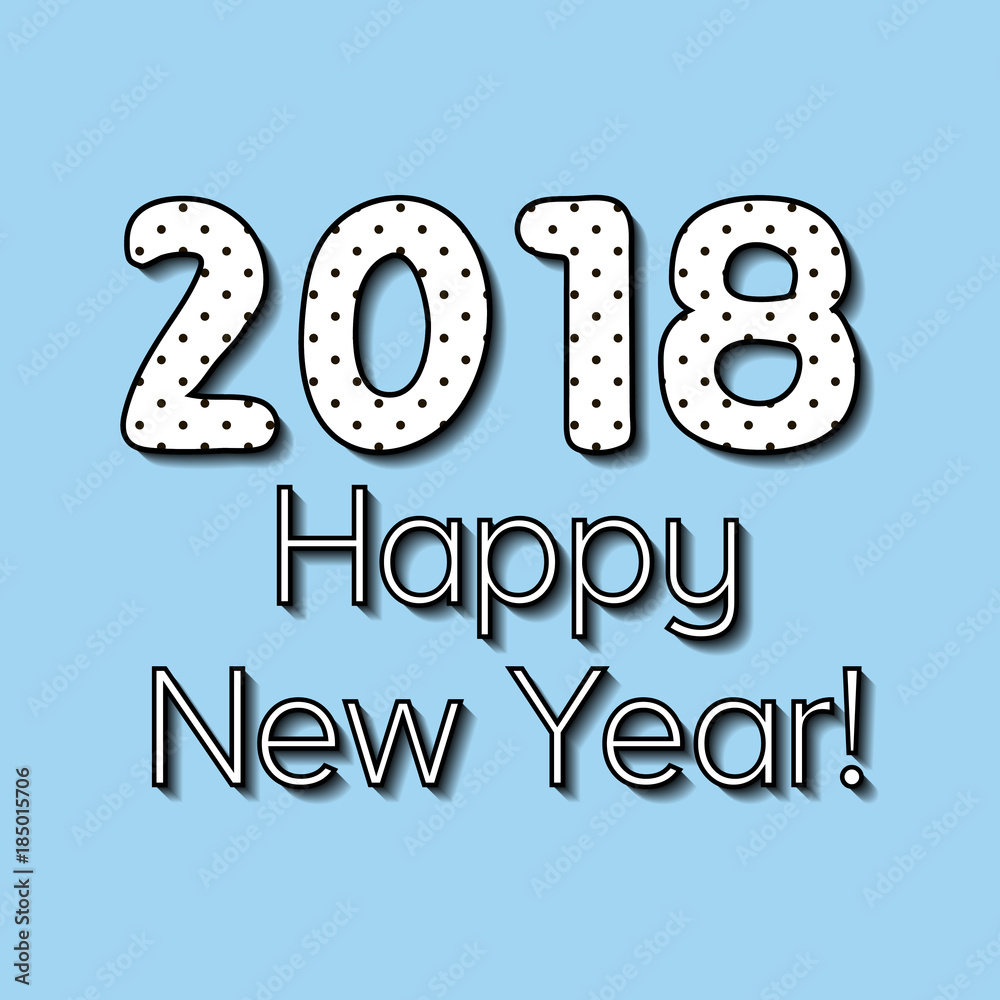 Φωτογραφία simple greeting eve nye, new year 2018, the vector text the phrase the word of t