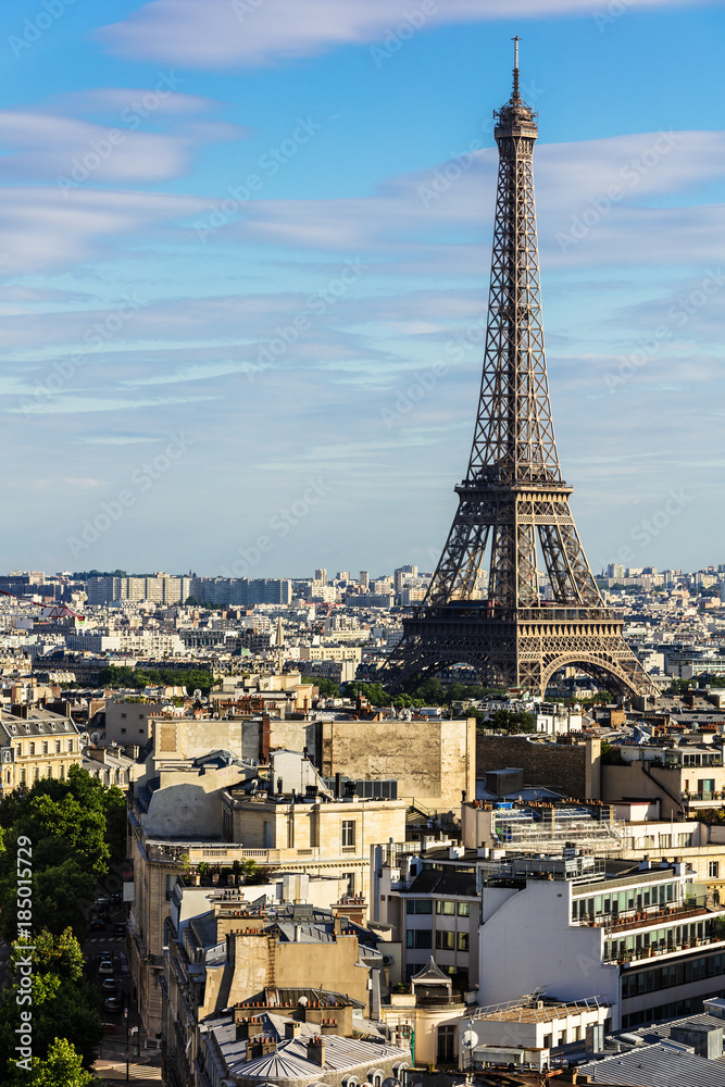 Paris cityscape with Eiffel Tower. Paris, France