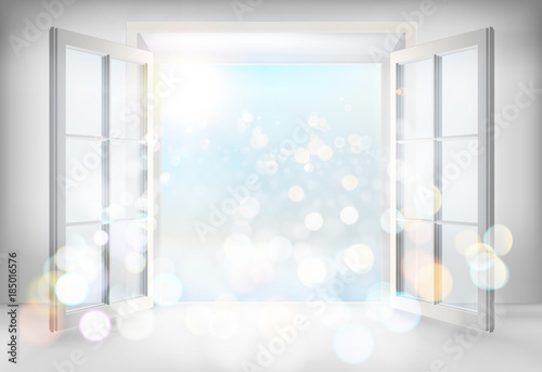 Open door. Vector illustration.