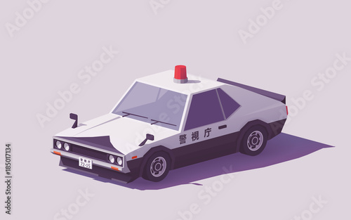 Vector low poly Japanese police car