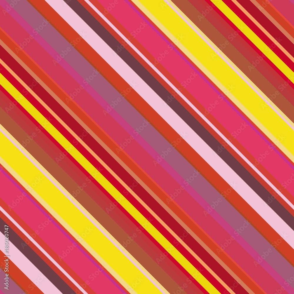 Diagonal stripes pattern, seamless texture background. Ideal for printing onto fabric and paper or decoration. Red, yellow, pink colors. Diagonal stripes pattern, seamless texture background. Ideal for printing onto fabric and paper or decoration. Red, yellow, pink colors.