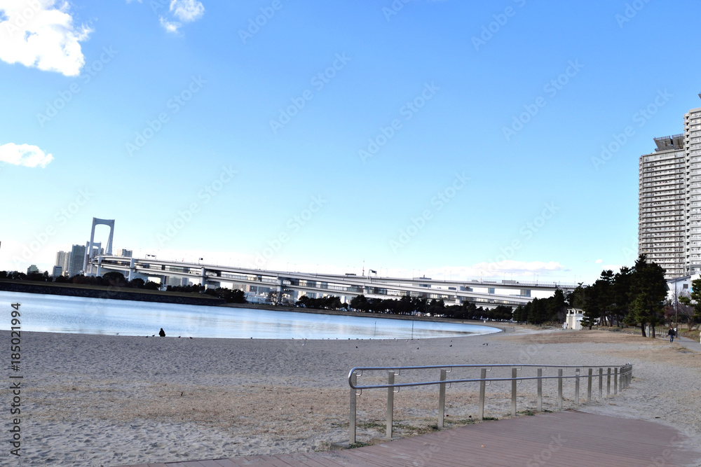 お台場海浜公園 砂浜 スロープ