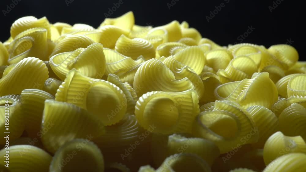 Rigati dry pasta in rotation Rigati dry pasta in rotation