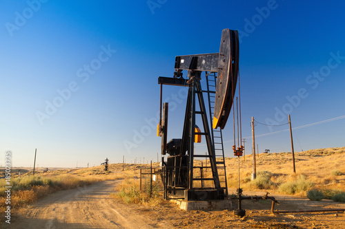 Working oil pump in desert, USA