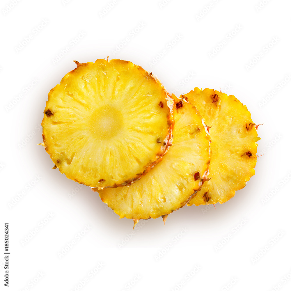 pineapple slice isolated on white pineapple slice isolated on white