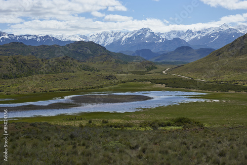 Landscape of Valle Chacabuco in northern Patagonia, Chile