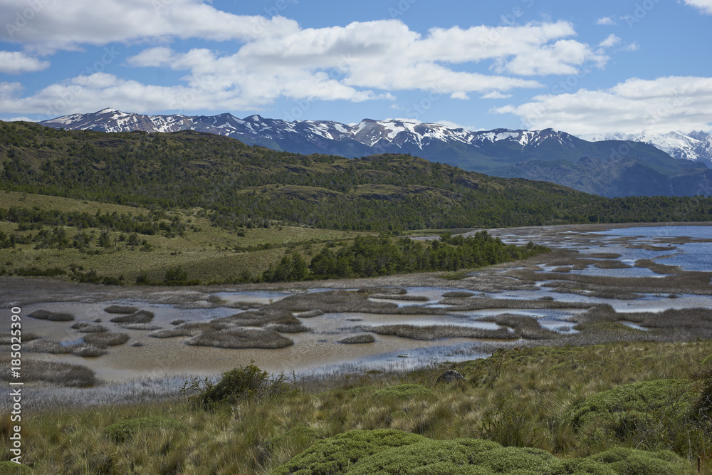 Landscape of Valle Chacabuco in northern Patagonia, Chile