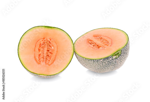 cantaloupe melon isolated on white background,font
