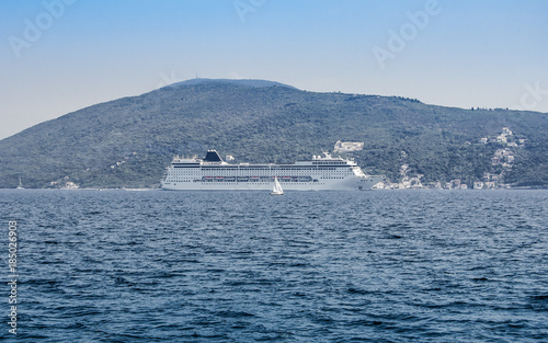 Cruise liner in the port - Montenegro - travel background © Oleg Pavlov