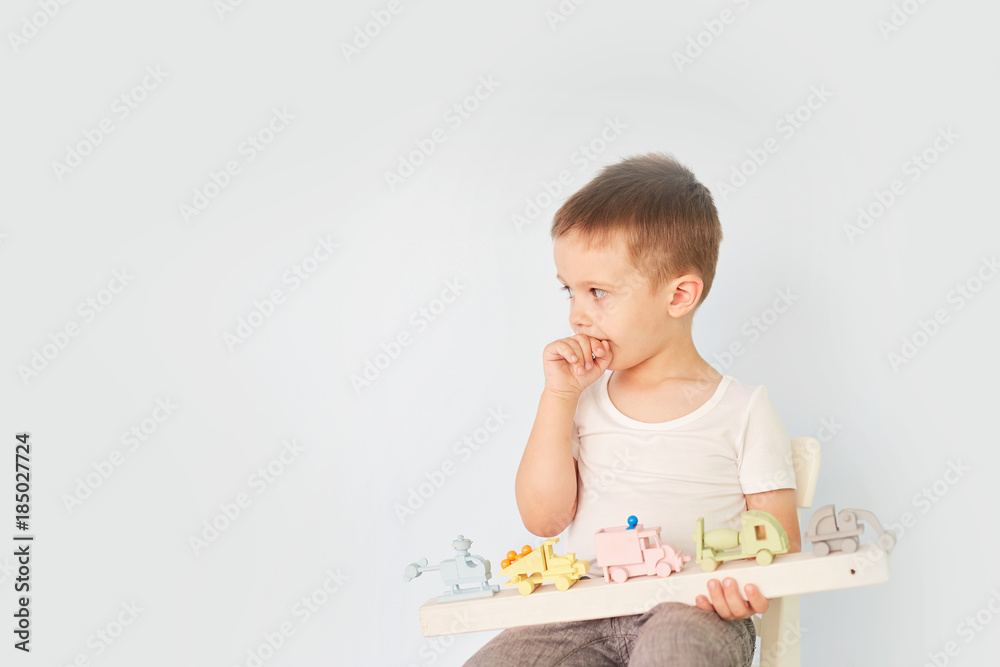 little boy plays with toy car at home little boy plays with toy car at home