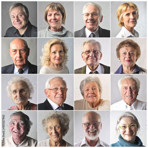 Smiling elderly people