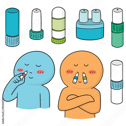 vector set of portable aroma oil stick