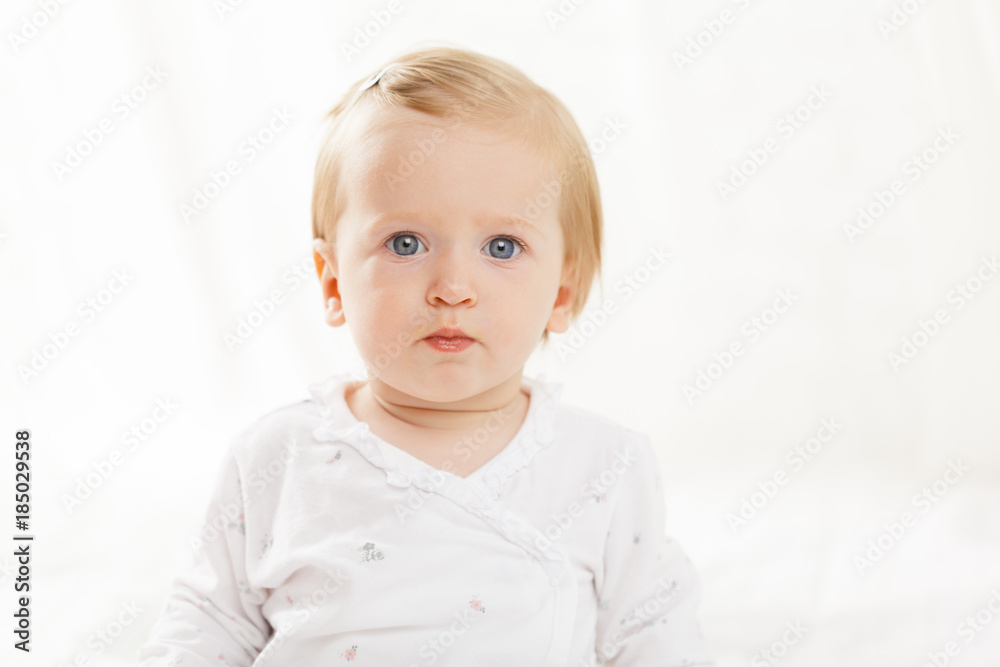 Adorable caucasian baby girl portrait