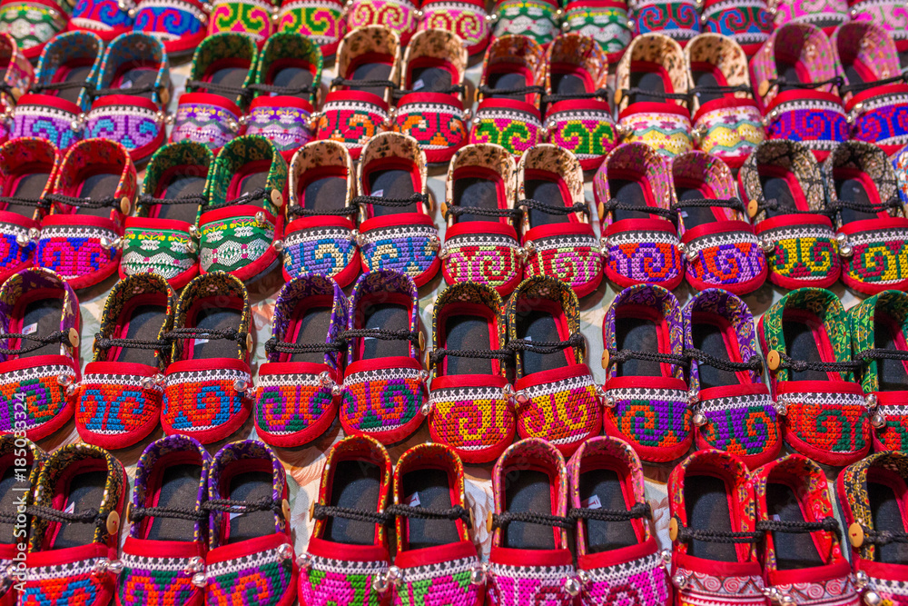 Traditional Thai hill tribe kids shoes.