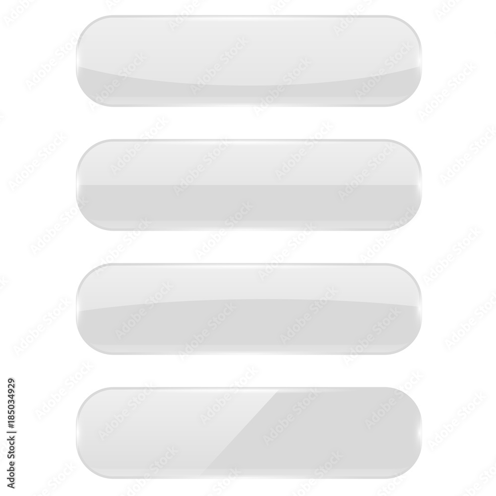 White oval buttons with reflection White oval buttons with reflection