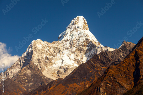 Mt. Ama Dablam in the Everest Region of the Himalayas. Nepal