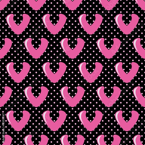 Vector illustration of Valentine's Day background. Abstract decorative hearts