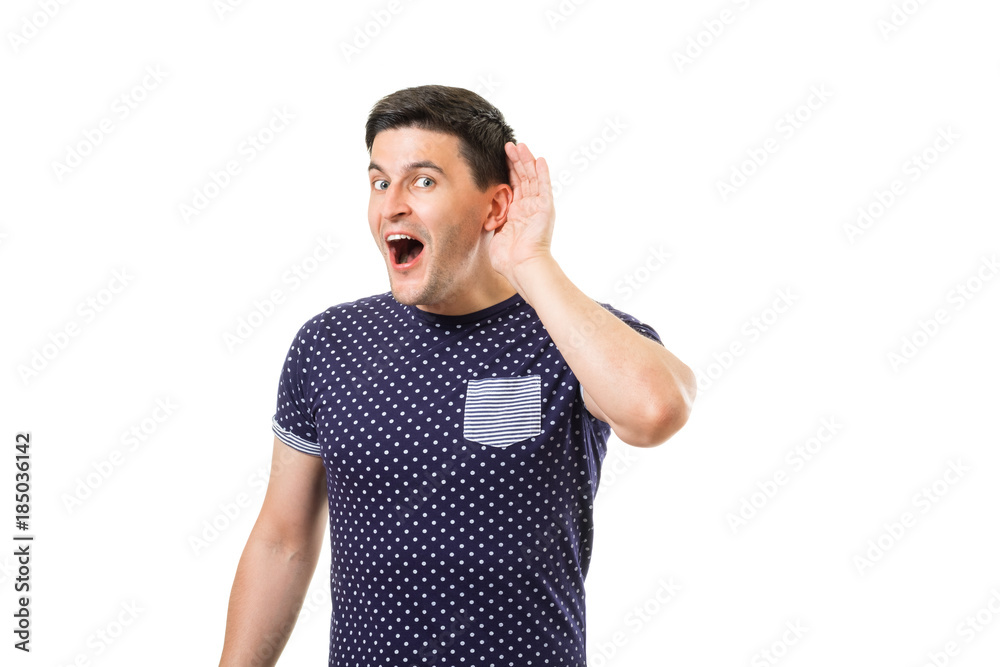 Adult men with emotions and gestures Adult men with emotions and gestures