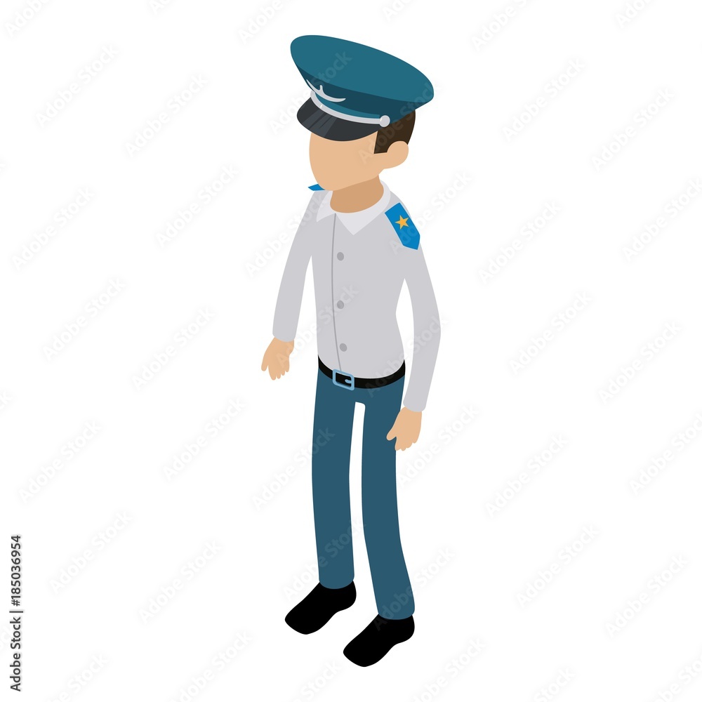 Officer icon, isometric 3d style