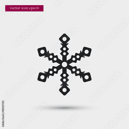 Snowflake icon simple winter vector sign