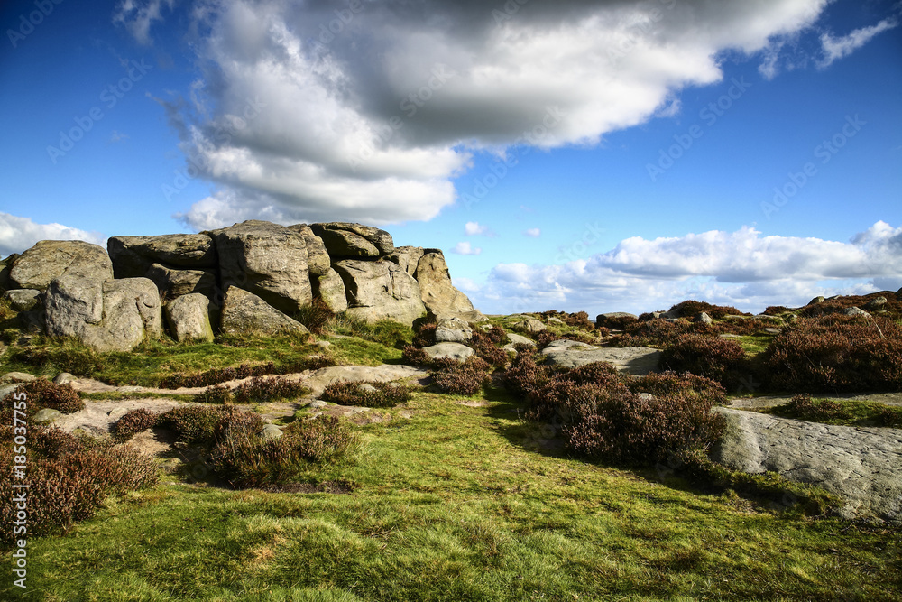 .Landscape view of Ilkley moor West Yorkshire.