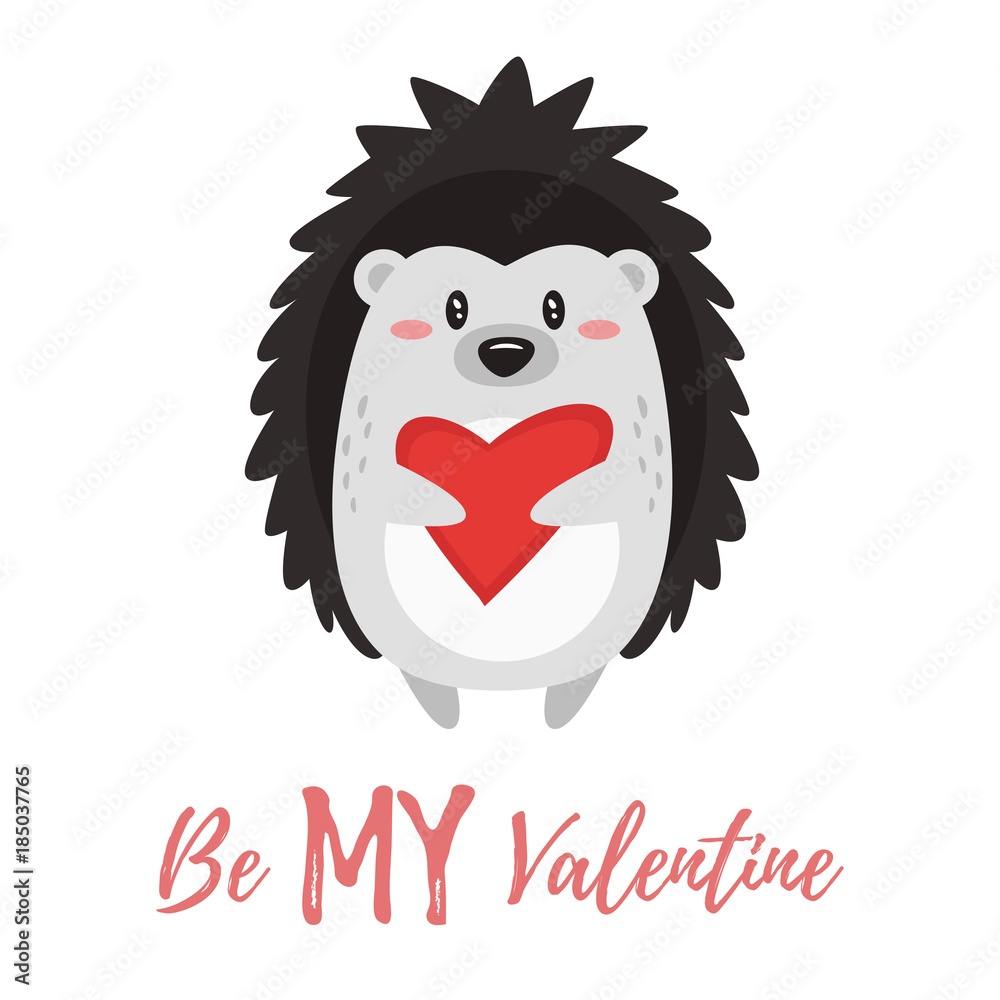 Valentine's day  card with hedgehog