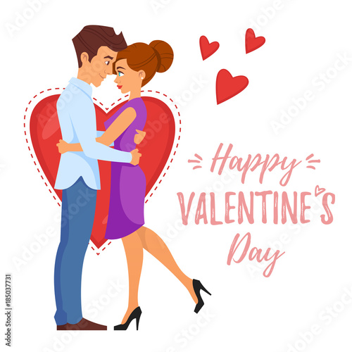 romantic hugging couple